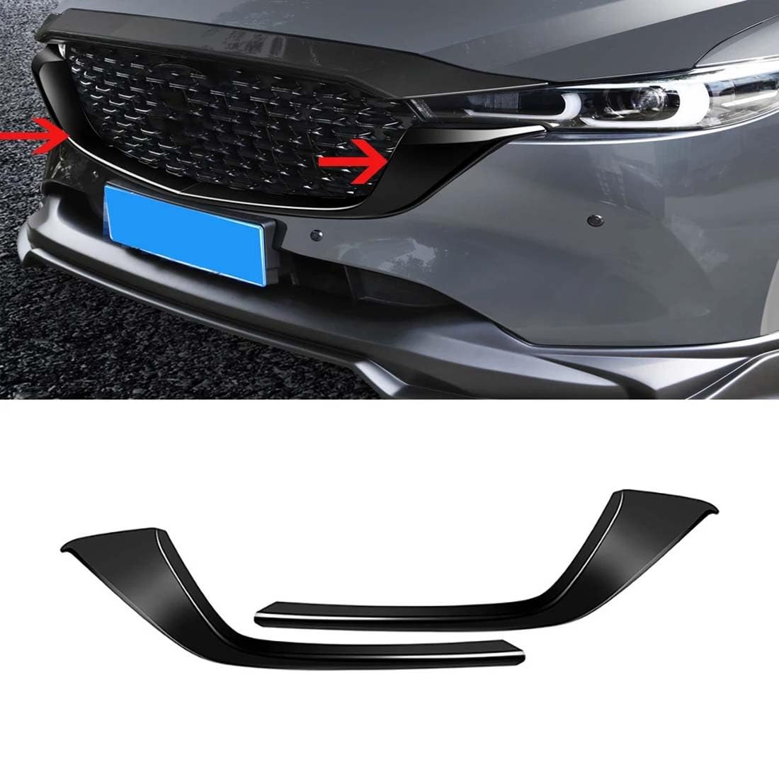 LUORTRY Front Hood Bonnet Grill Lip Molding Abdeckung Trim Grille Bar Mesh Styling Zubehör Für Mazda CX-5 CX5 2022 2023 von LUORTRY