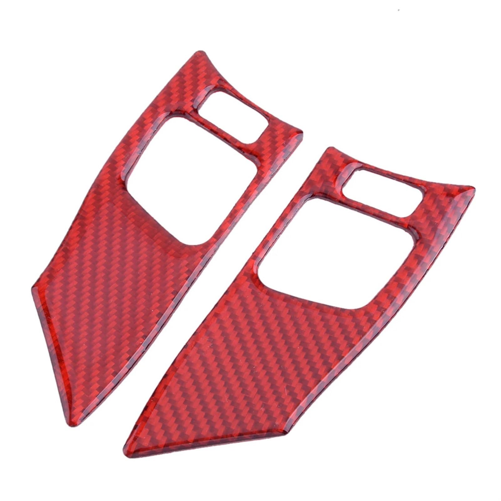 LUOWEINA 2Pcs Auto Lenkrad Taste Abdeckung Trim Fit for Lexus IS250 IS350 2006 2007 2008 2009 2010-2012 Carbon Faser Rot Mit 4 Löcher Lenkradrahmenschutz von LUOWEINA