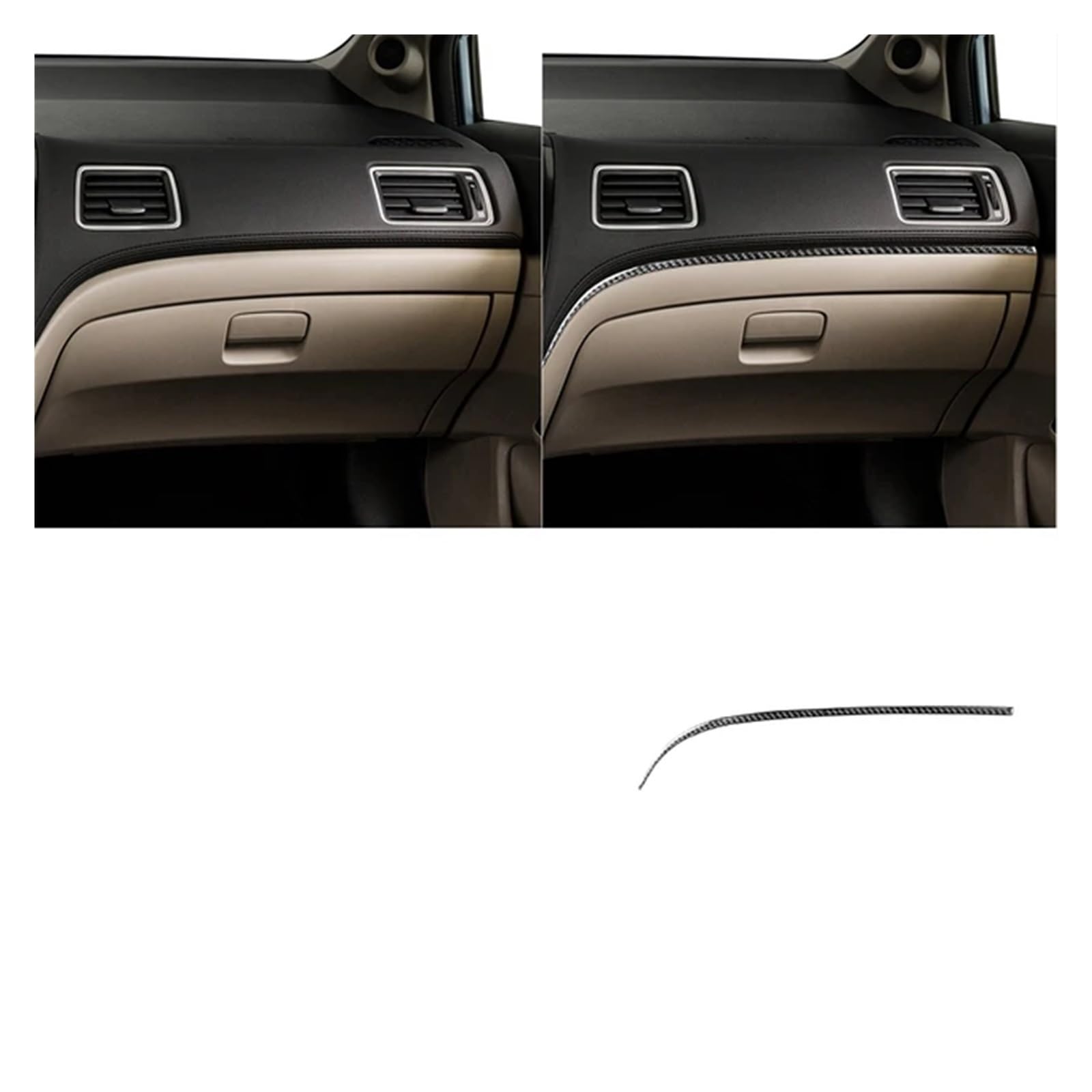 LUOWEINA Aufkleber for die Beifahrer-Instrumententafel, passend for Civic, Coupé-Limousine 2013–2015, 9. Generation, dekoratives Auto-Innenzubehör aus Kohlefaser Co-Pilot Zieraufkleber Armaturenbrett( von LUOWEINA