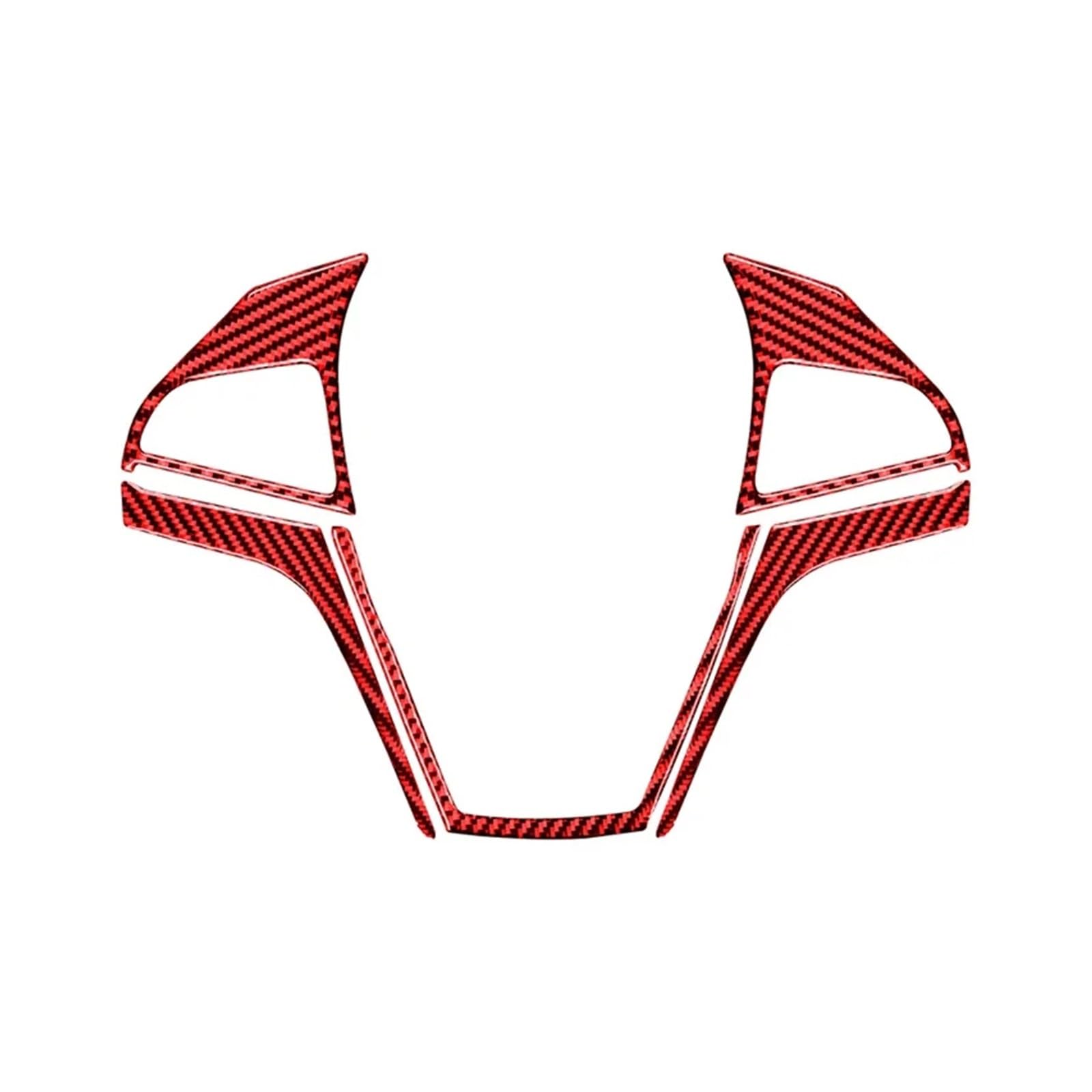 LUOWEINA Auto-Lenkradverkleidungs-Abdeckungsaufkleber, passend for Chevrolet, Camaro 2013–2015, Zubehör aus echtem Carbon, Innendekoration Lenkradrahmenschutz(Red) von LUOWEINA