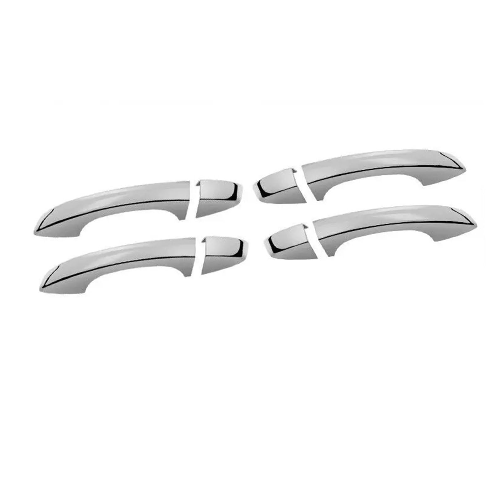 LUOWEINA Auto-Seitentürgriff-Abdeckung, passend for Volkswagen, passend for VW, passend for Golf 7 MK7 2013–2019, schwarzer Chrom-Aufkleber, Styling-Zubehör ﻿äußere Türgriffabdeckung(Silver 0 button) von LUOWEINA