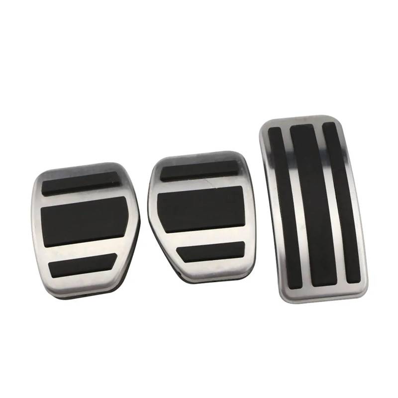 LUOWEINA Bremspedalabdeckung, passend for Peugeot, 2008 2015-2018, Autopedalzubehör, Edelstahl, Autoinnenraum, Kraftstoffpedal Fußpedal-Auflagehülle(3 Pcs MT) von LUOWEINA