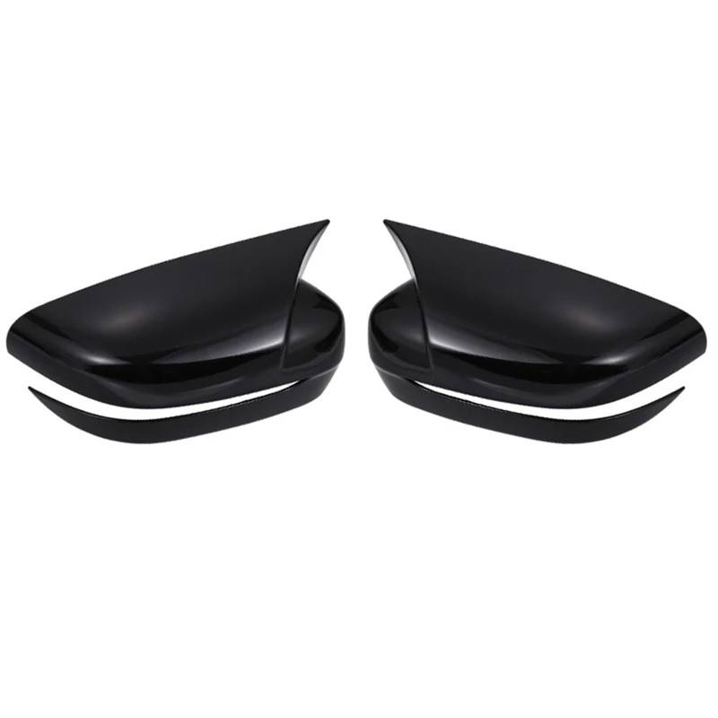 LUOWEINA LHD-Außenseiten-Rückspiegel-Abdeckungs-Ordnung, passend for BMW 3/5/6/7/8-Serie G11 G12 G14 G15 G16 G20 G21 G30 G31 2019 2020 Autospiegelabdeckung(Bright black) von LUOWEINA