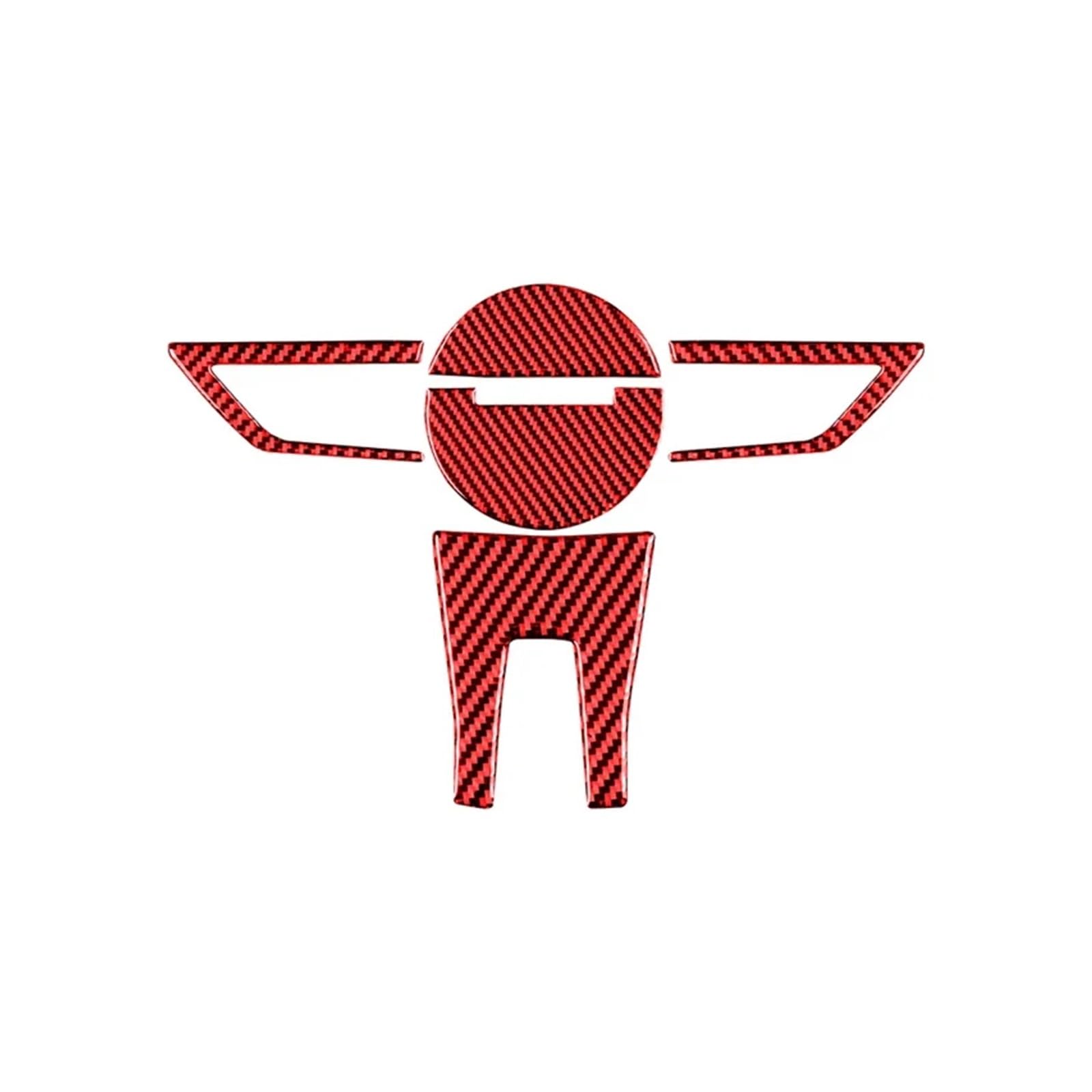 LUOWEINA Lenkradverkleidungs-Dekorationsaufkleber, passend for Chevrolet, Camaro 2010 2011, Zubehör, Kohlefaser-Autoinnenraum Lenkradrahmenschutz(Red) von LUOWEINA