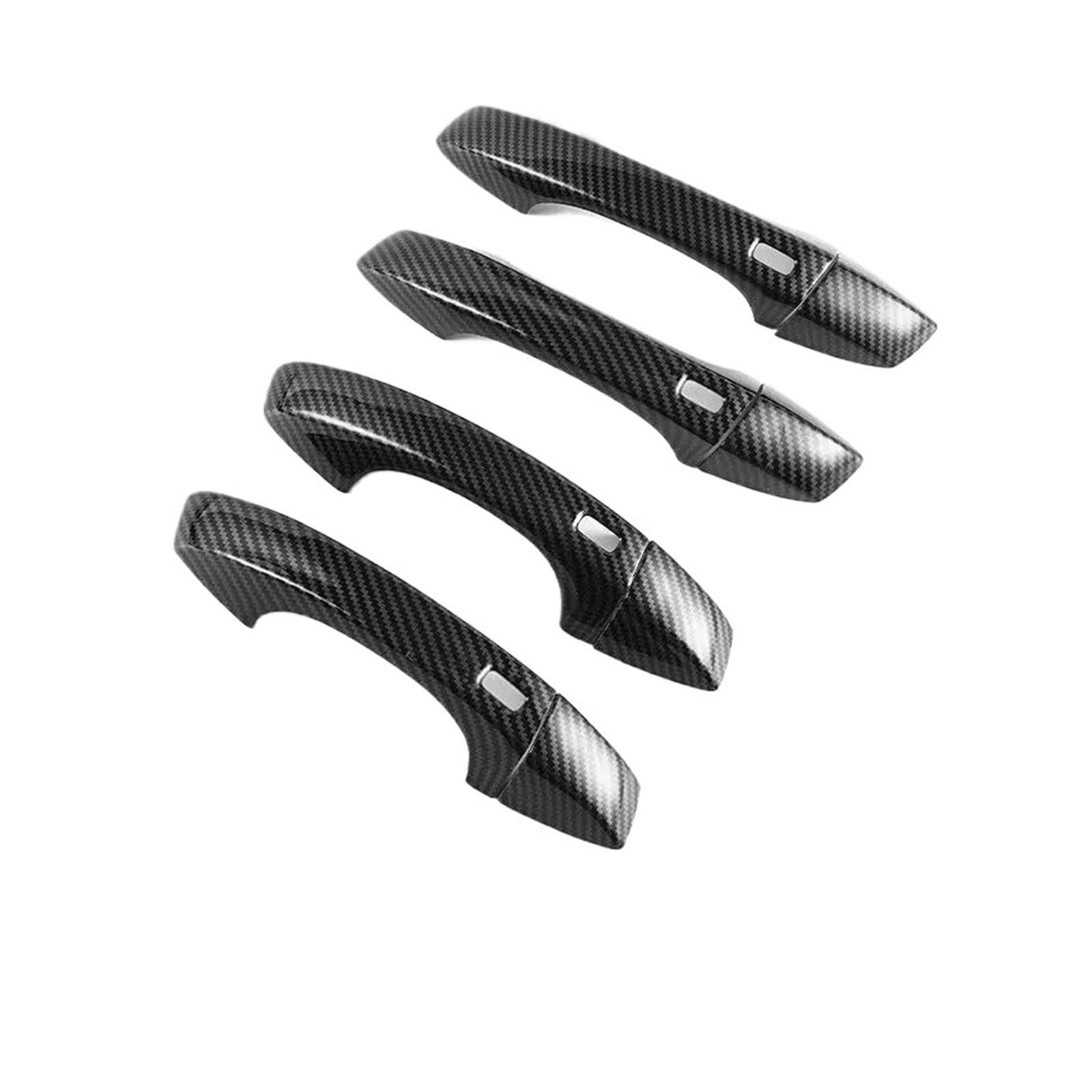 LUOWEINA Seitentürgriffabdeckung Verkleidung passend for Seat Leon MK3 2013-2019 Carbon Fiber Chrom Autoaufkleber Zubehör ﻿äußere Türgriffabdeckung(4 buttons) von LUOWEINA