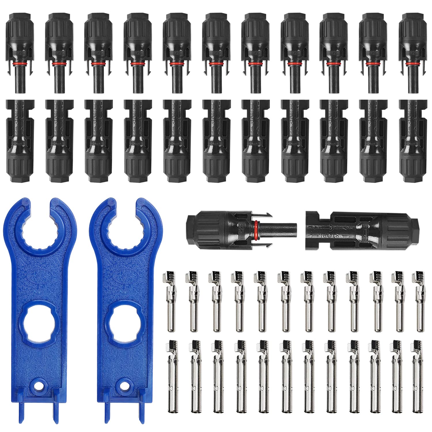 LURICO 12 Paar Solar Stecker Set, Solarstecker Männlich/Weiblich Solarpanel Kabelstecker IP67, PV Stecker Kompatibel mit 2.5/4/6mm² Verlängerung kabel,Solar Panel Kabel Anschlüsse Stecker von LURICO