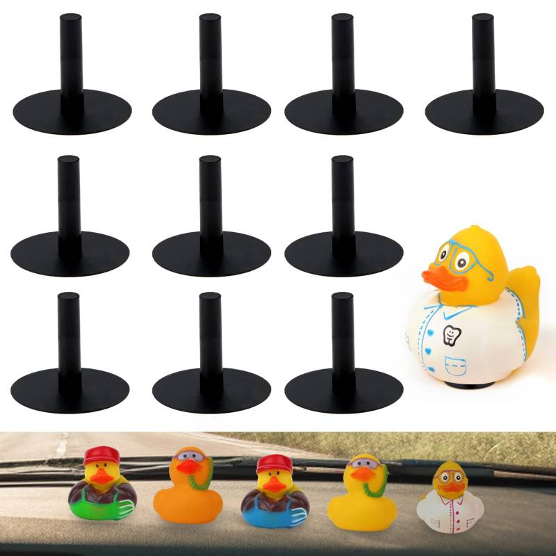 LUTER 10 Stück Entenstecker, Selbstklebender Rubber Duck Halter aus Kunststoff für Jeep Armaturenbrett, Duck Plug-Halterung für Jeep Dekorationsdisplay, Rubber Duck Nicht Enthalten (Schwarz) von LUTER