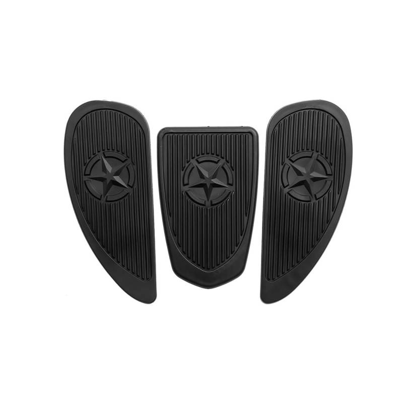 Kraftstofftank Aufkleber 3Pcs Motorrad Cafe Gas Kraftstoff Tank Gummi Aufkleber Schutz Seite Tank Knie Grip Pad Stern Grip Aufkleber von LUTFI