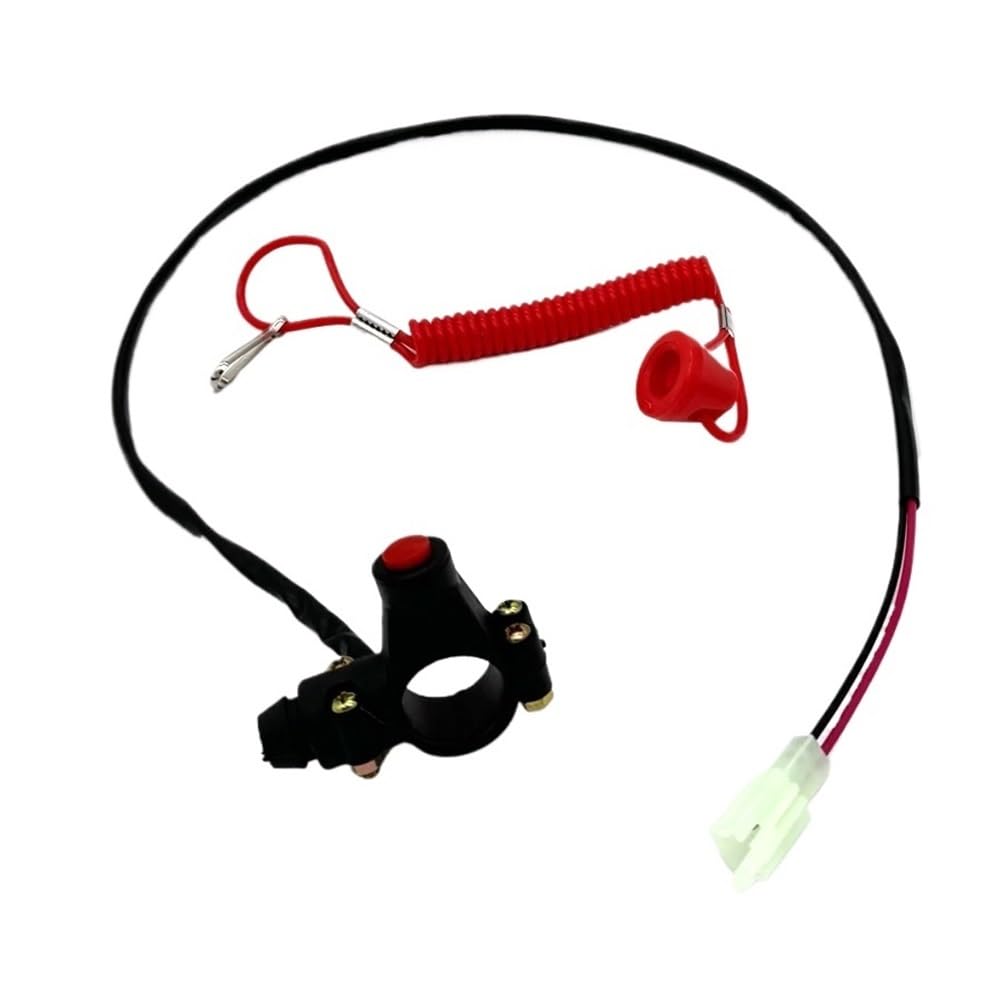 Motorrad Lenker Start Schalter 22mm Motorrad Notfall Kill Stop Schalter Für ATV 49CC Dirt Bike ATV Quad Moto Mit Sicherheit Halteseil Lanyard Motorrad Zubehör von LUTFI