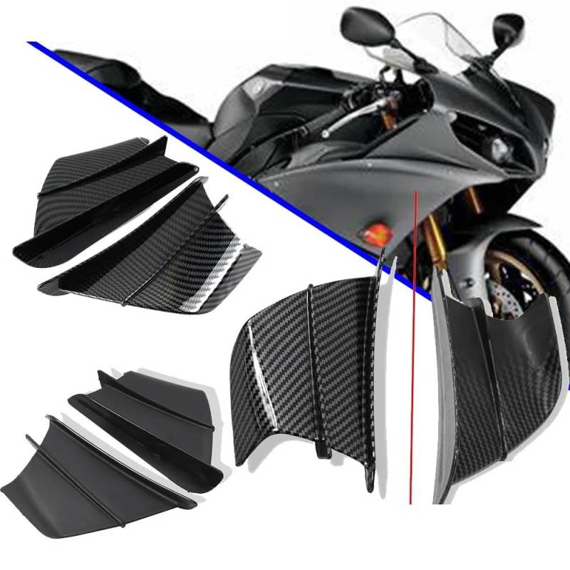 Motorrad Seitenverkleidung Für Yam&aha YZF R1 R1M R1S R7 R6 R3 R125 FZ6R TZR50 FZ1 Für Fazer Motorrad Verkleidung Seite Winglet Deflektor Spoiler von LUTFI