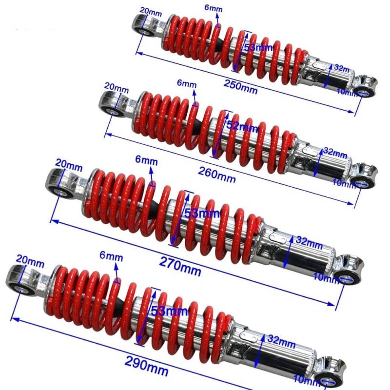 Motorrad Stoßdämpfer 400LBS Vorderradaufhängung Stoßdämpfer Für 25/26/27/29 cm Motorrad Stoßdämpfer Dämpfer Aufhängung Für 50 70 90 110 125 Cc von LUTFI