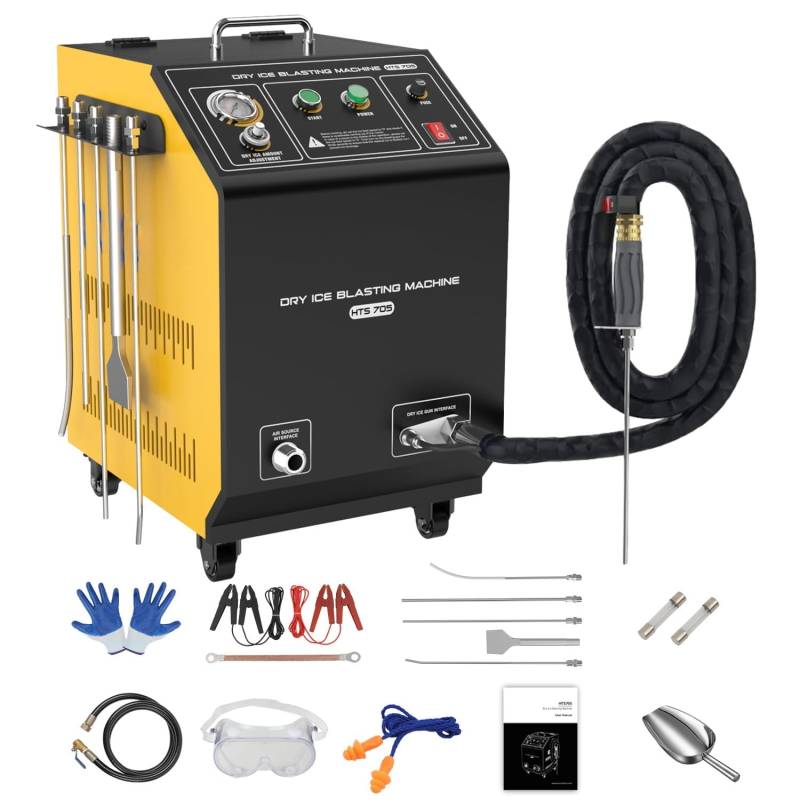 LUTIFIX 220V-Trockeneisstrahlgerät, industrielle Trockeneisstrahlreinigungsmaschine HTS705, Trockeneisstrahlreiniger zum schnellen Entfernen Aller Arten von hartnäckigem Schmutz von LUTIFIX