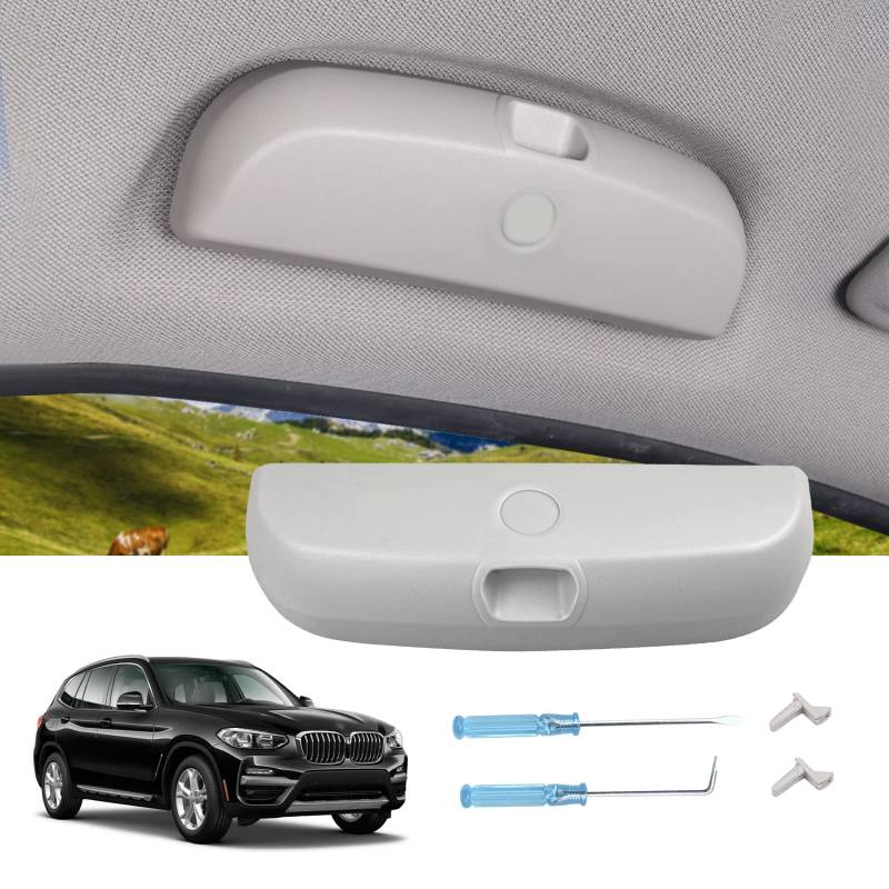 LUWU Kompatibel mit BMW X1 X2 X3 X5 1er 3er 5er 7er Auto Sonnenbrillenhalter Auto Brillenhalter,Sonnenbrillenhalterung Brillenetui Innenraum Zubehör,Auto Glasses Case Holder Brillenetui(Grau) von LUWU