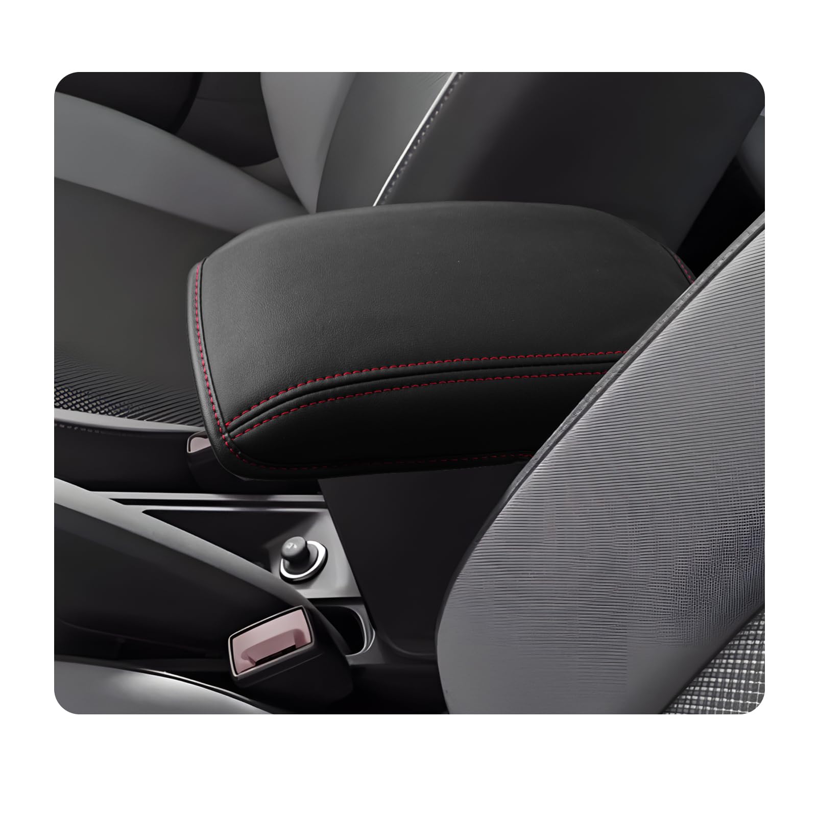 LUWU Kompatibel mit Seat Leon 5F MK3 2013-2019 Mittelarmlehne Abdeckung Armlehnenkissen für Autos Leon 5F Mittelkonsole Armlehnenbezüge Armlehne Box Cover Leon 5F Zubehör (Rot) von LUWU