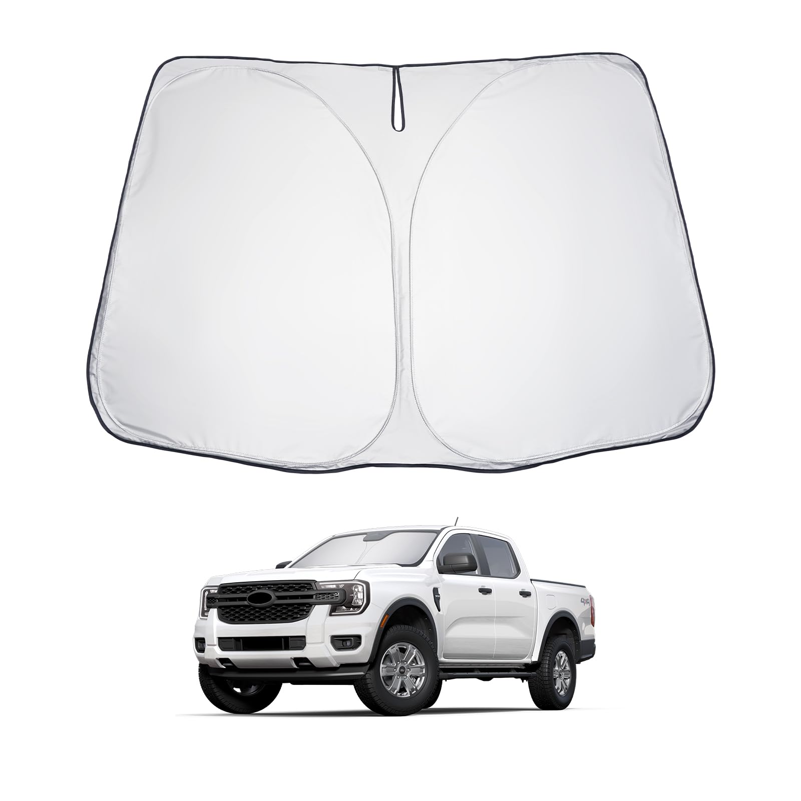 LUWU Sonnenschutz Auto Kompatibel mit Ford Ranger T9 XL XLT 2023 2024 2025 Sonnenschutz Frontscheibe Innen Windschutzscheibe Sonnenschirm Sonnenblende Abkühlung UV Schutz Ford Ranger 2025 Zubehör von LUWU