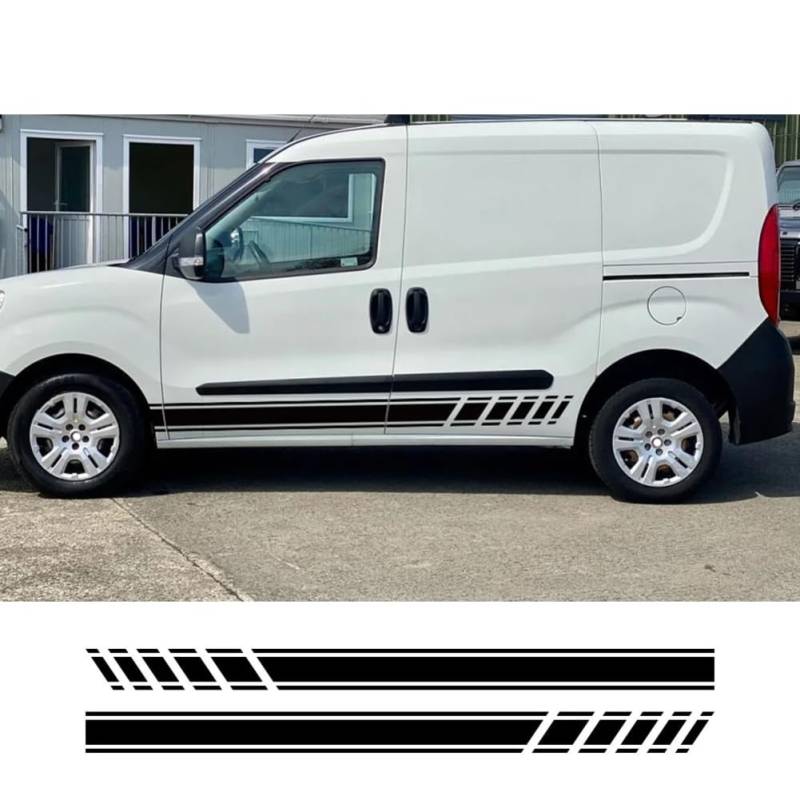 2 STÜCKE Autoaufkleber, Für FIAT Doblo Cargo Panorama, Für Vauxhall, Für Opel Combo Camper Van Grafiken Vinyl Aufkleber Tuning Autozubehör von LUZAOQ