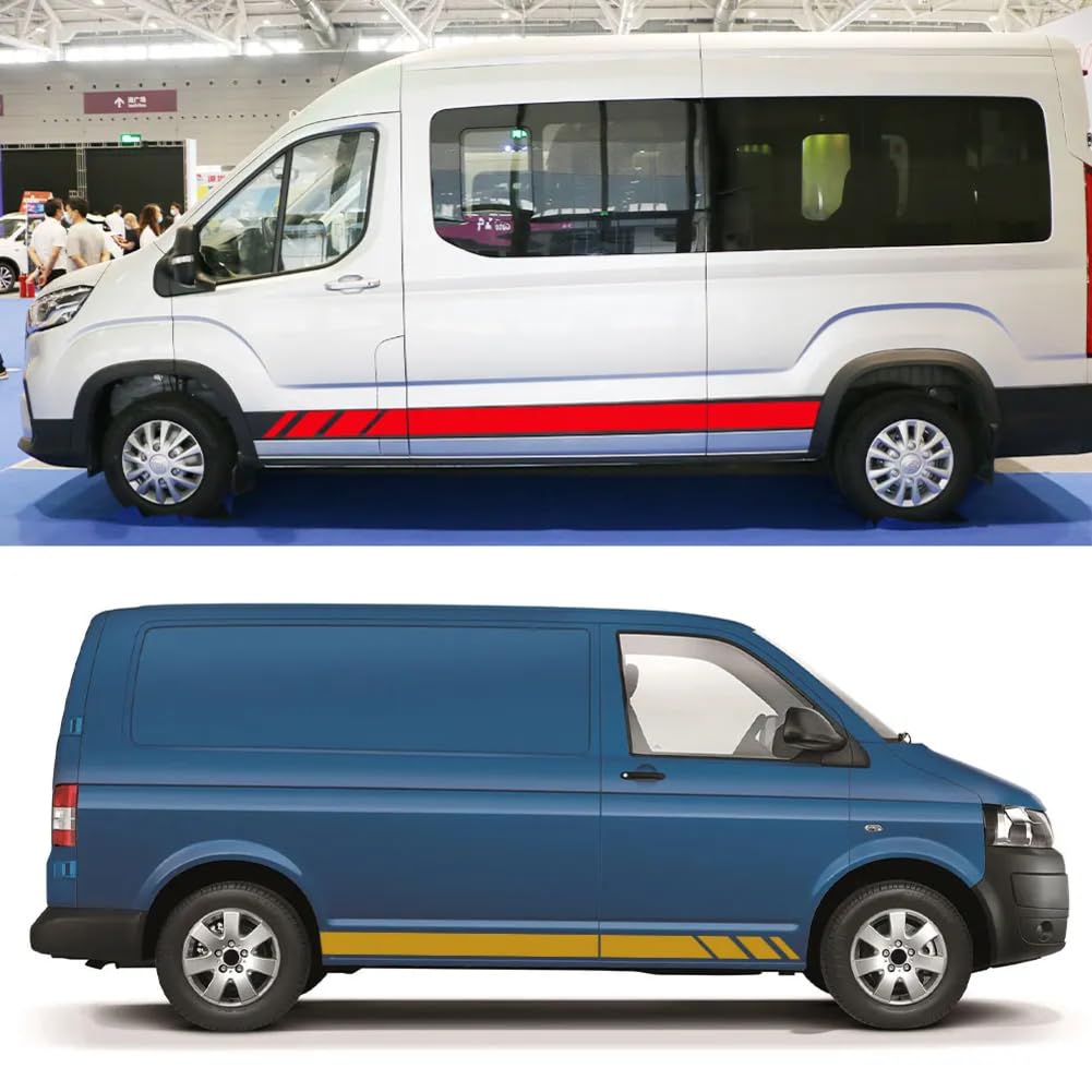 2 STÜCKE Autotür-Seitenaufkleber, Für V=W Transporter T4 T5 T6 Caravelle Multivan Camper Van Vinyl Aufkleber Zubehör von LUZAOQ