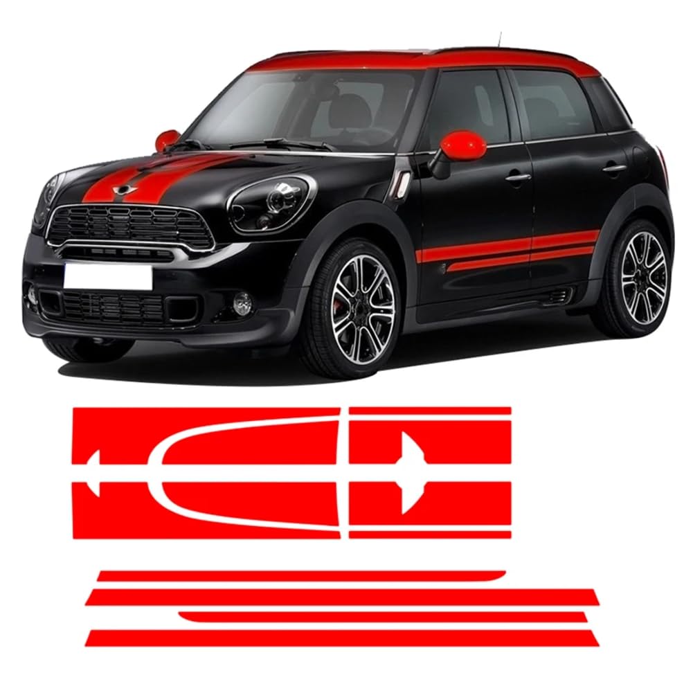 Motorhaube, Motorabdeckung, Kofferraum, Heckkarosserie, Aufkleber, Seitenstreifen, für M=INI, für Cooper, für Countryman R60 2010-2014, für JCW-Zubehör von LUZAOQ