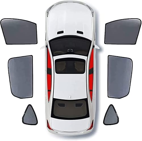 Auto magnetischer Sonnenschutz Für VW Tiguan 2016-2023, Doppelseitiges UV Schutz Autofenster Netz Blendschutz Sonnenschutzrollos Auto Zubehör,E/6DoorWindows von LVTFCO