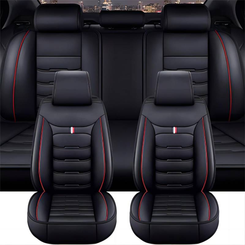 LVTFCO Auto Sitzbezüge für Audi A4 B8 8K Allroad A4 B9 Avant A4 B9 allroad A5 B8 8T 1995-2024, Car Seat Covers Autositzbezüge Sitzschoner Auto Zubehör Innenraum,Black-Red von LVTFCO