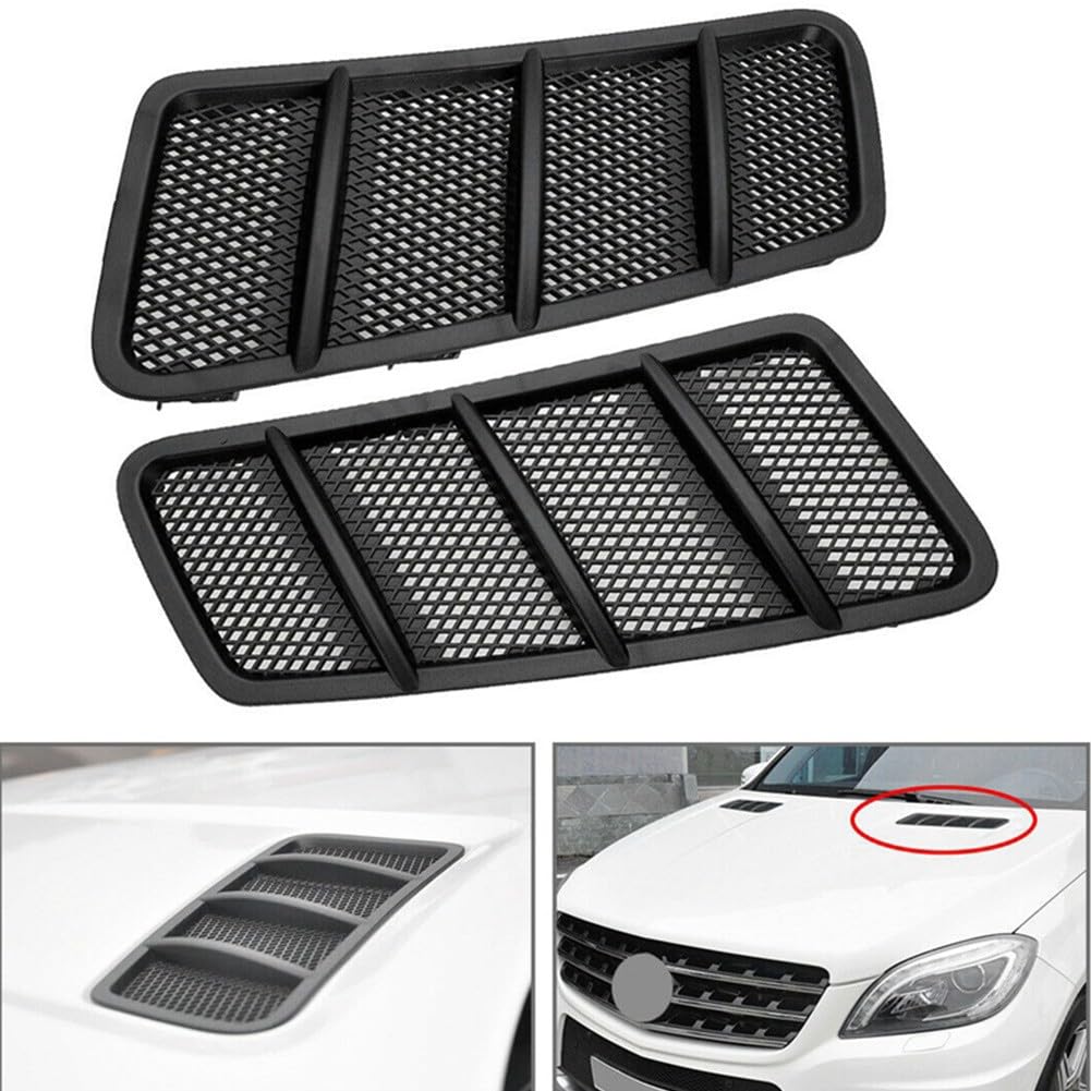1 Paar Auto Kunststoff Dekorative Luftstrom Ansaughaube Entlüftung Abdeckung Haube Für Mercedes Für Benz W166 ML GL-Klasse (Schwarz) von LVYXON