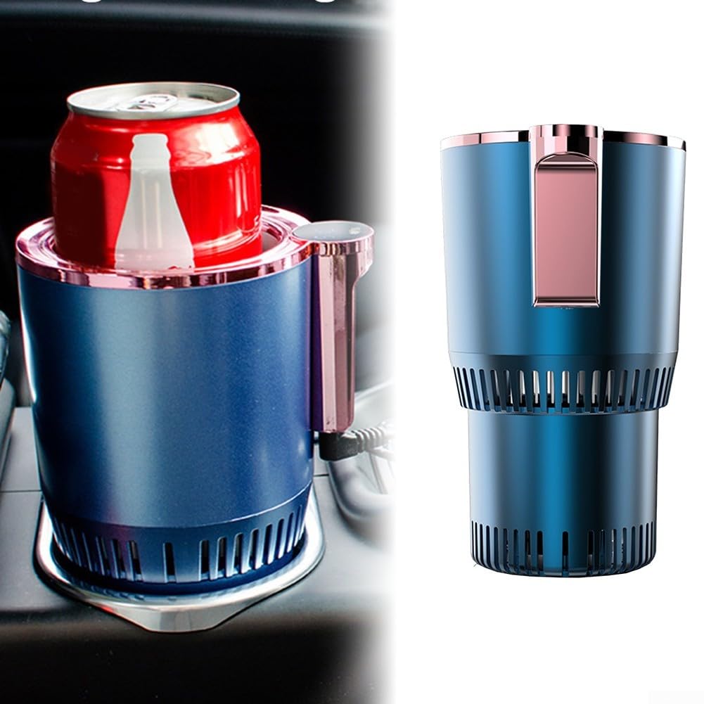 2 in 1 Smart Cooler Cups Halter, DC 12V Wärmer Kühler Smart Car Cup Auto Heizung Kühlbecher, Tragbare Auto Kühlbecher für Büro, Reisen, LKW, Haushalt (Roségold) von LVYXON