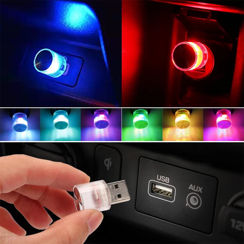 4Pcs USB Auto Innenraum Atmosphäre Lampen, Mini Led USB Lichter für Auto Dekoration, Beleuchtung von LVYXON