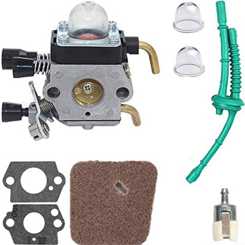 Rasenmäher Vergaser Ersatz Kit Kompatibel mit FS55 FS55C FS55R FS55RC FS85 FS80R FS85R Gewindeschneider Esser Inklusive Luftfilter Kraftstoffleitungsdichtungen Verbesserte Motorleistung von LVYXON