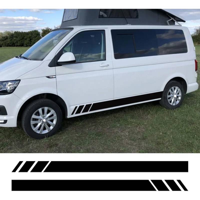 2 STÜCKE Autotür-Seitenaufkleber, Für VW Transporter T4 T5 T6 Caravelle, Für Multivan Camper Van Vinyl Aufkleber Zubehör von LWAILJH