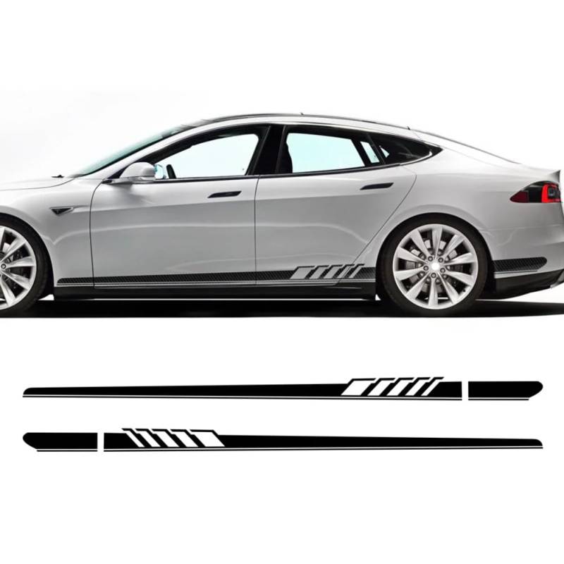 2 Stück Edition 1 Autotür-Seitenschwelleraufkleber, Rennsportstreifen, Karosseriedekor, Vinylfolie, Aufkleber, für Tesla, für Modell S, Autozubehör von LWAILJH