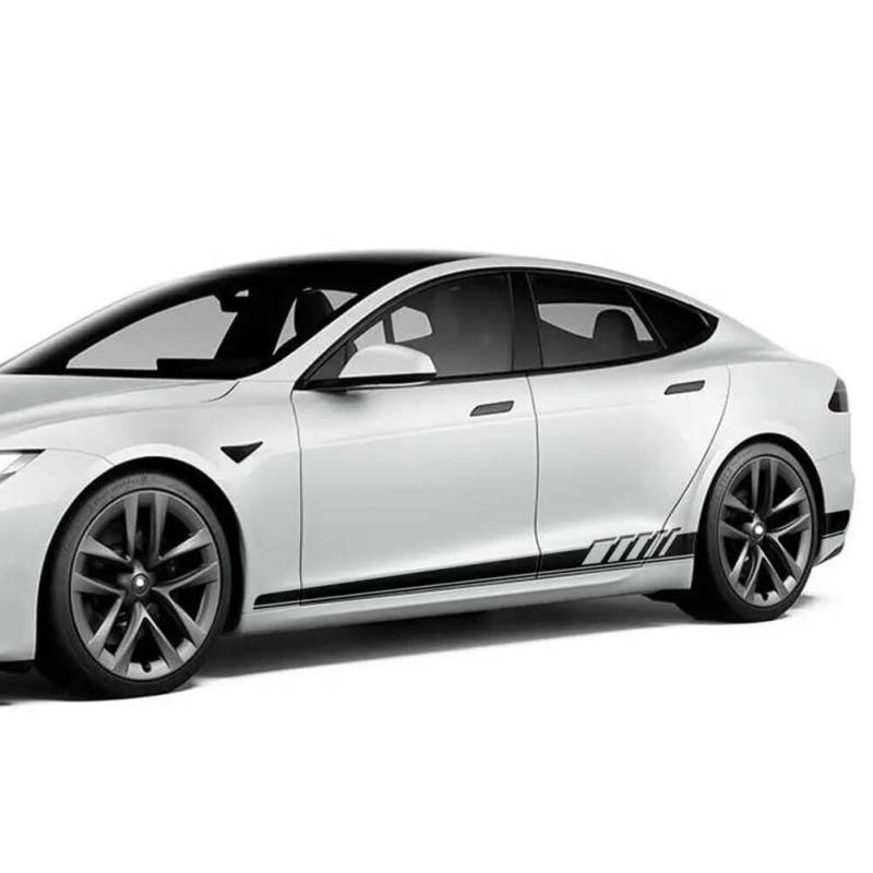 2 Stück Edition 1 Seitenstreifen, für Tesla, für Model S, für Schweller, Autotür-Seitenschweller, Rennstreifen-Aufkleber von LWAILJH