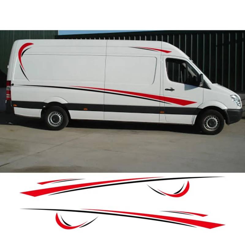 6 Stück/Lot Autoaufkleber, für M=ercedes B=ENZ Sprinter W906 515 Wohnmobil Caravan RV Streifen Camper Van Vinyl Aufkleber Tuning Zubehör von LWAILJH