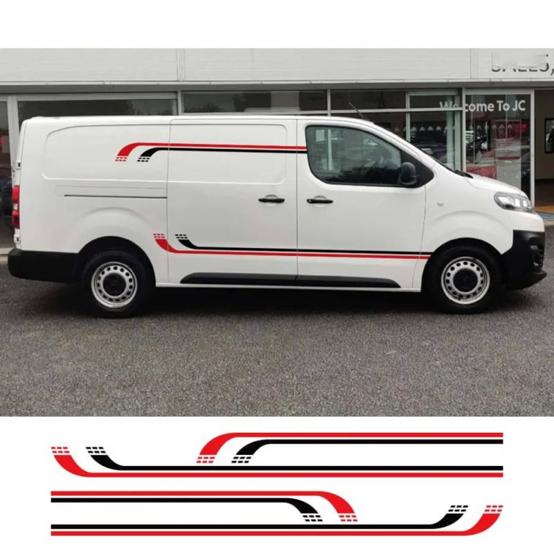 Autoseitenaufkleber, Für Peugeot Expert Traveller, Für FIAT Scudo, Für Citroen Jumpy Tuning Autozubehör Liniengrafiken Vinylfolie Aufkleber von LWAILJH