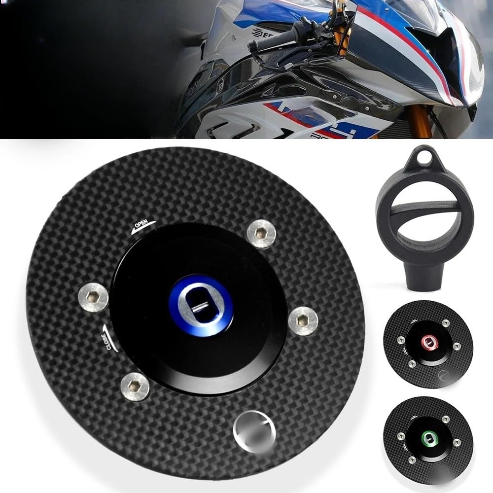 Kraftstofftank-Abdeckkappe Für B&M&W S1000RR HP4 2010-2022 Carbon Fiber Tankdeckel Schlüssel Motorrad Zubehör Gas Front Tank Abdeckung S1000R/RR R9T R1200 GS ADV von LWNHYQPS