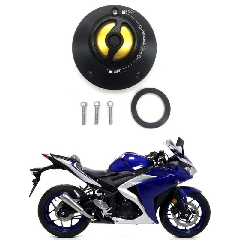 Kraftstofftank-Abdeckkappe Motorrad Kraftstoff Tankdeckel Benzin Abdeckung Für Yam&aha YZF R1 R3 R6 R15 R25 MT07 CNC Quick Release Kappe Zubehör von LWNHYQPS