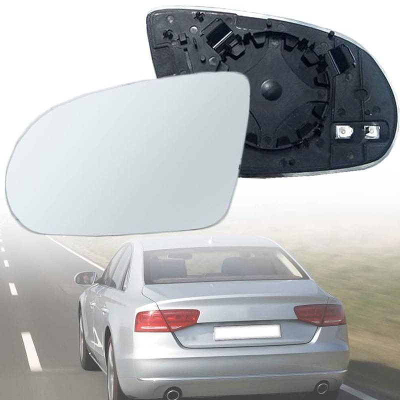 Auto Spiegelglas für Audi A8 D4 2009-2015 2016 2017 2018, Beheiztes Ersatz Spiegelglas Rückspiegel Glas Ersatzteile mit Trägerplatte Zubehör,Right von LWWNNFC