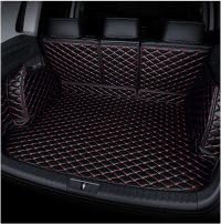 Auto Leder Kofferraumwanne Kofferraummatte für VW Touran 7seats 2006-2023,VollstäNdige Einkreisung Kofferraum Schutzmatte Kofferraumwanne Teppich rutschfest Staubdicht ZubehöR,E/BlackRed von LXBSXY