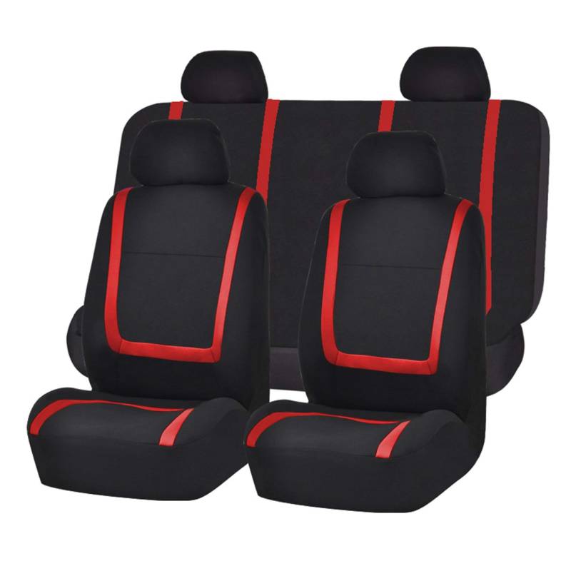 LXBSXY Auto Sitzbezug Polyester Stoff für Jeep Renegade 2014+, Sportlicher Stoff Autositzbezüge Komplettset Aus Atmungsaktivem Polyester Mit Verbundschwamm Zubehö,C-RED von LXBSXY