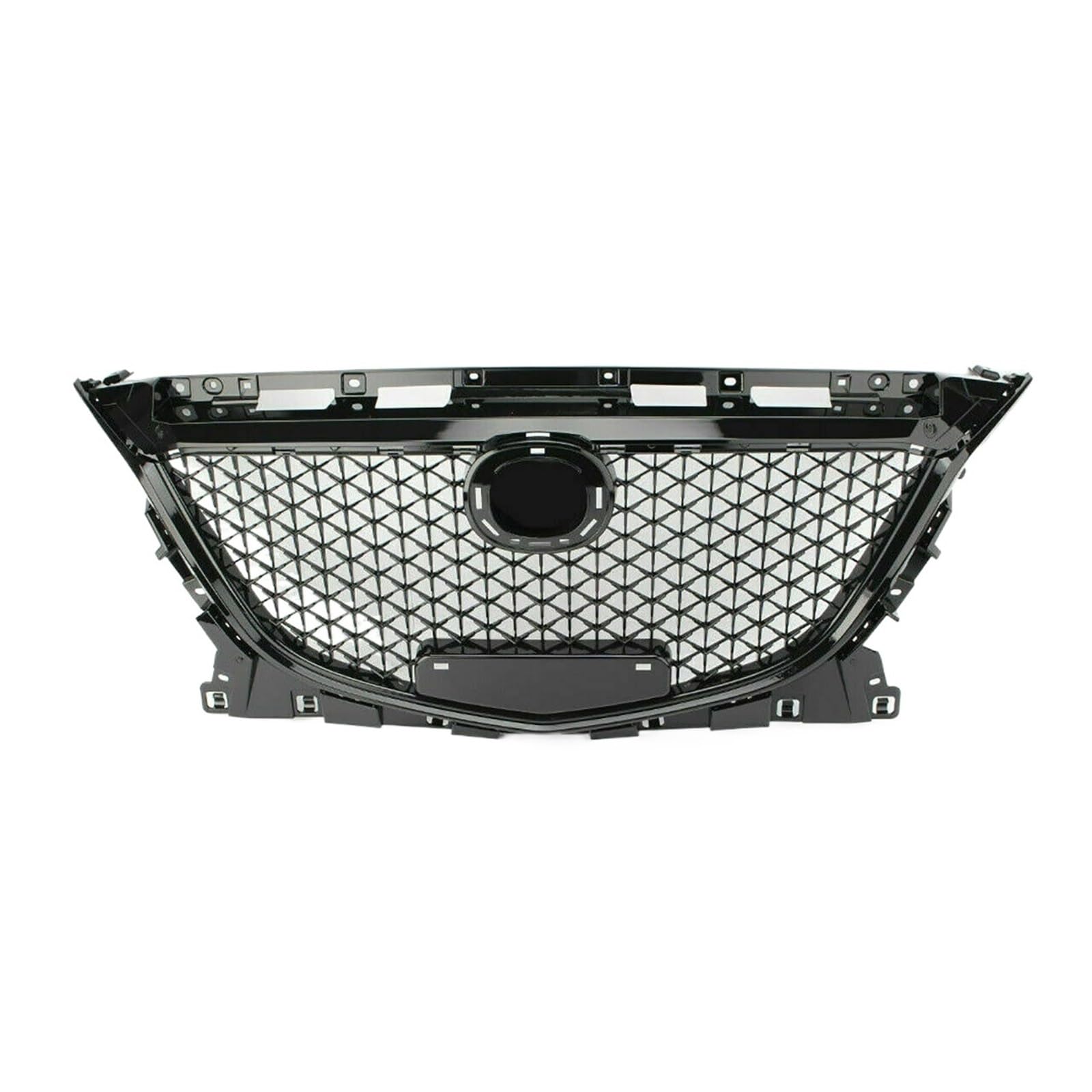 ABS vorne schwarz mittlerer Kühlergrill Frontstoßstangengrill oberer Kühlergrill Wabengrill kompatibel for Mazda 3 Axela 2014 2015 2016 von LXCHOU