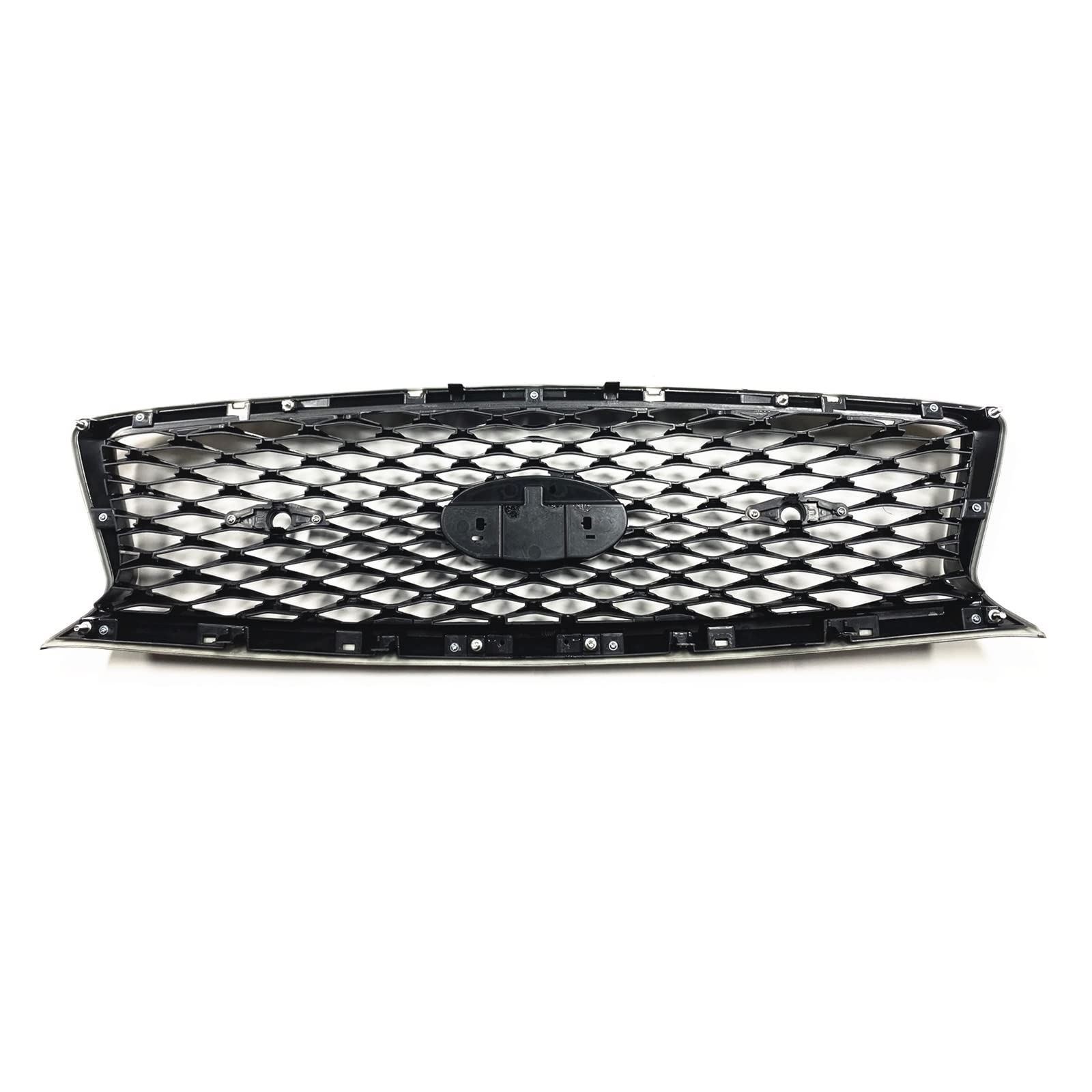 Frontgrill Racing Grill kompatibel for Infiniti Q50 Q50S 2018–2023 alle Modelle, glänzend schwarz, obere Stoßstangenhaube, Netzgitter-Set von LXCHOU