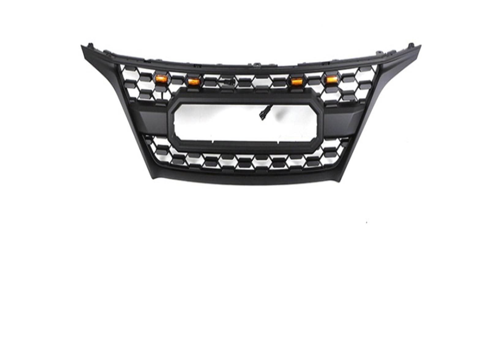 Frontgrill mit bernsteinfarbenen LED-Lichtern, kompatibel for Lexus RX450 2009–2012, Auto-Frontstoßstange, modifiziertes Racing-Grill-Zubehör(Black with Lights) von LXCHOU