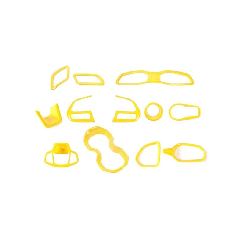 LXCHOU 12PCS ABS Rot Auto Innen Dekoration Abdeckung Trim Aufkleber Zubehör Kompatibel for Jeep Renegade 2016 2017 2018 2019 2020 2021 2022(12 pcs Yellow) von LXCHOU