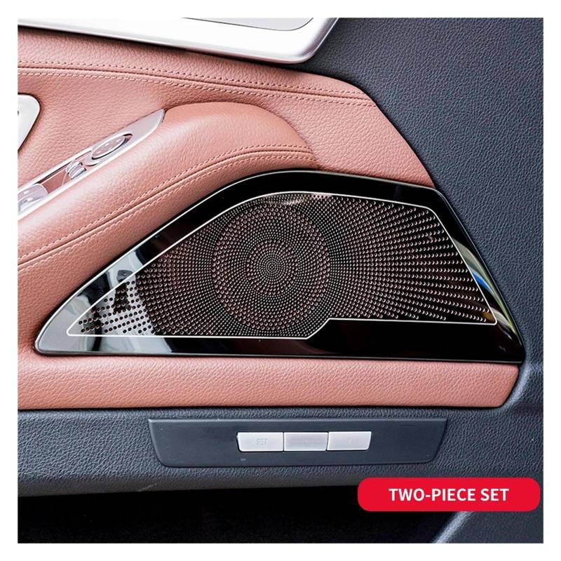 LXCHOU 2 Stücke Aluminiumlegierung Auto Stereo Lautsprecher Kompatibel for BMW F10 F11 5 Serie 2011-2016 Tür Aufkleber Abdeckung Trim Auto Styling Auto Zubehör(LHD for F10 F11-01) von LXCHOU