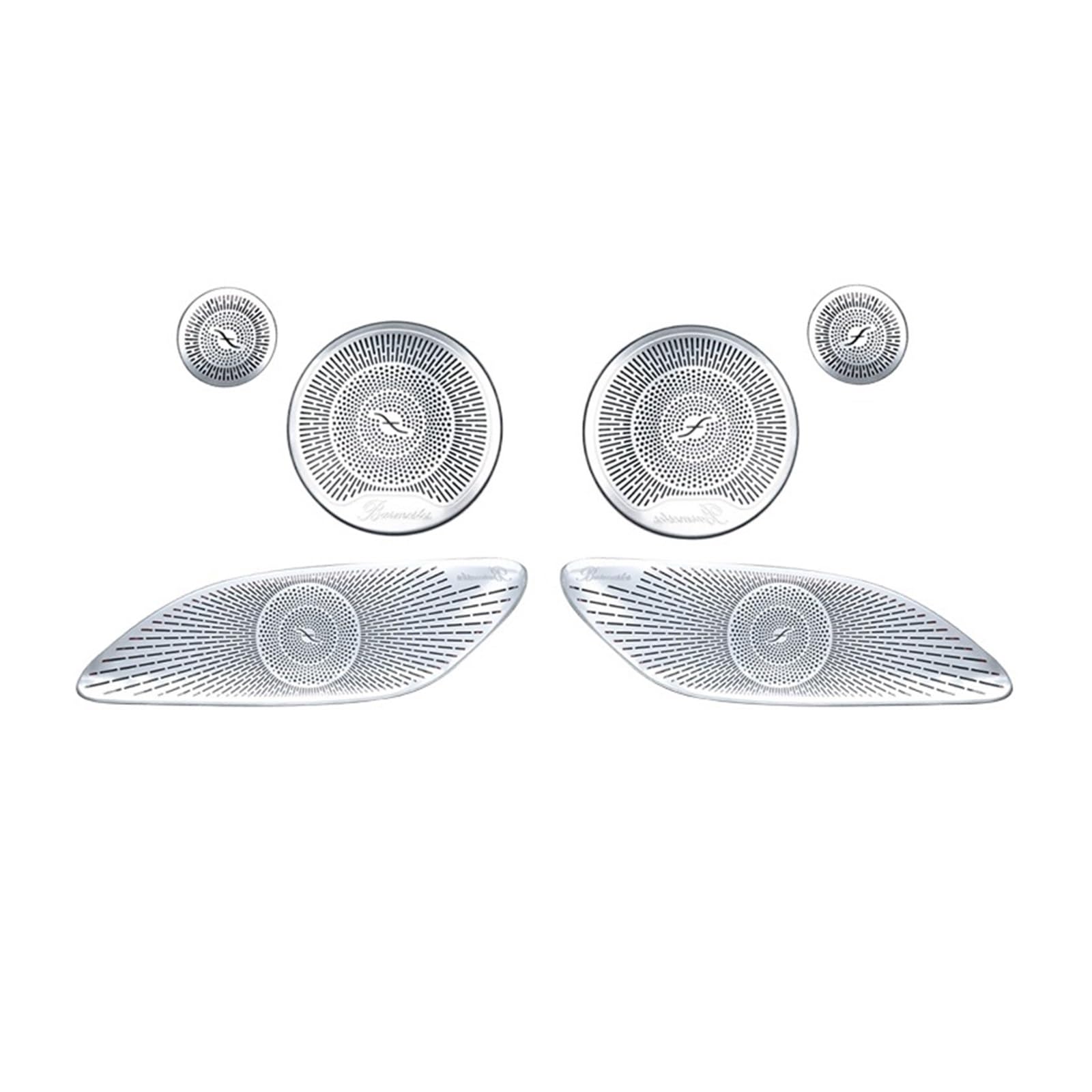 LXCHOU 6 Stück Auto-Lautsprecher-Schutz, Dekoration, Abdeckung, Aufkleber, Innen-Styling-Zubehör, kompatibel for Mercedes Benz E-Klasse Coupe C238 260 300(Silver-6 pcs) von LXCHOU