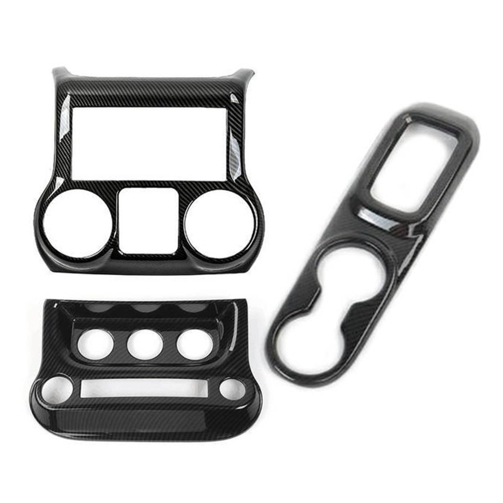 LXCHOU Abs Auto Armaturenbrett Mittelkonsole Klimaanlage Schalter Getriebe Panel Dekoration Abdeckung Aufkleber Kompatibel for Jeep Wrangler Jk 2011 +(Carbon Fiber) von LXCHOU