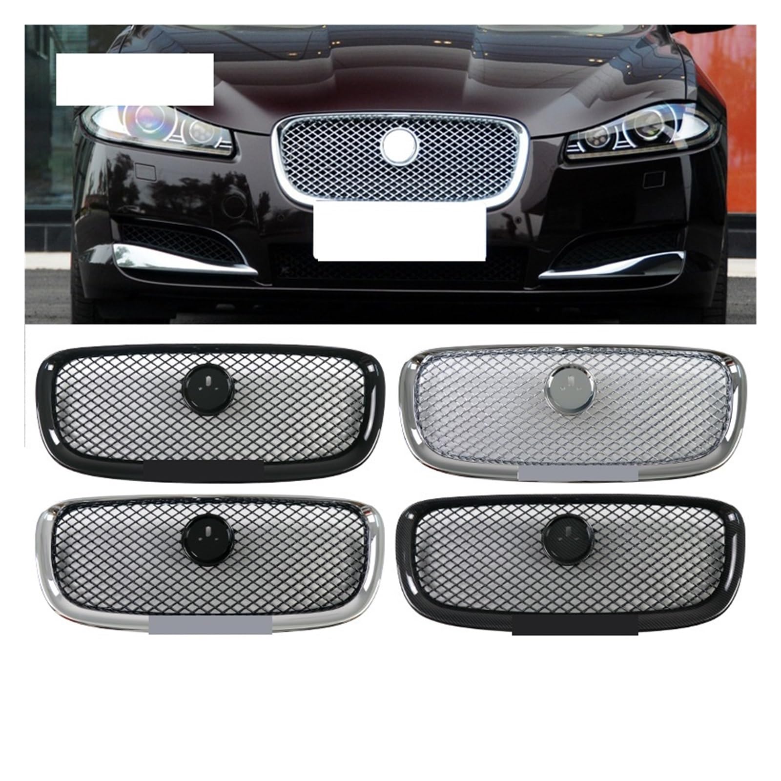 LXCHOU Auto-Frontstoßstangengrill, kompatibel for Jaguar XF(Black C2Z20498) von LXCHOU