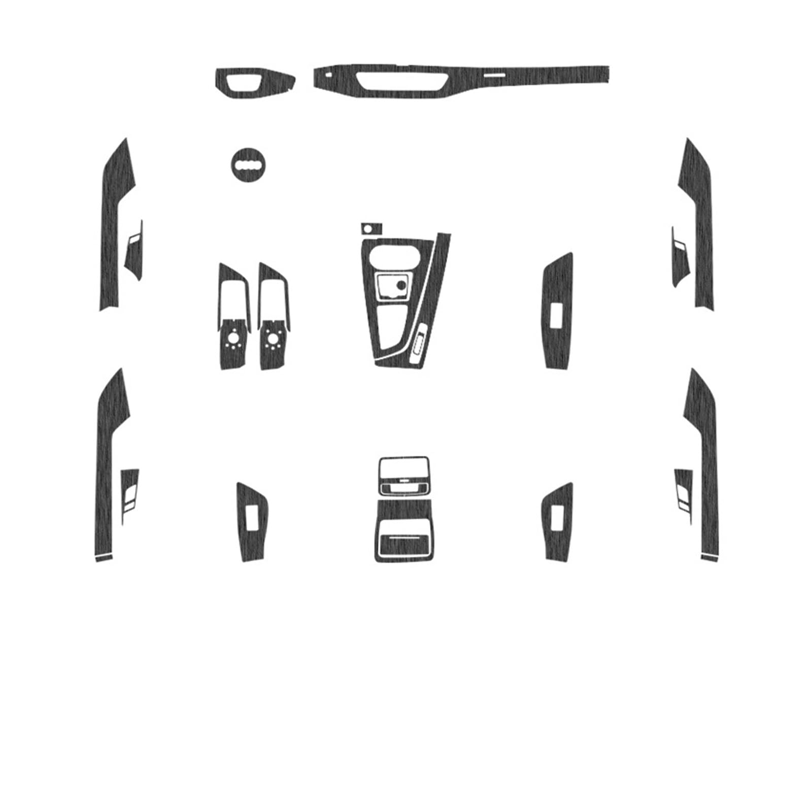 LXCHOU Auto-Innenaufkleber, kompatibel for Audi A4 B9 8W 2020–2025, Hebefenster-Panel-Aufkleber, Getriebe, Armaturenbrett, Schutzfolie, Auto-Zubehör(Black) von LXCHOU