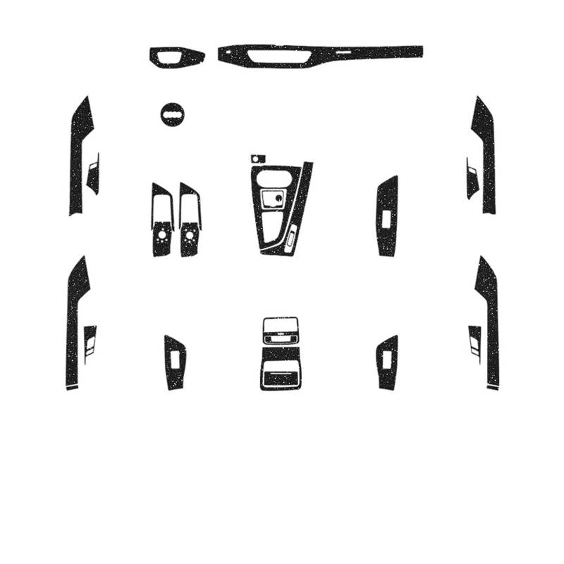 LXCHOU Auto-Innenaufkleber, kompatibel for Audi A4 B9 8W 2020–2025, Hebefenster-Panel-Aufkleber, Getriebe, Armaturenbrett, Schutzfolie, Auto-Zubehör(Flash Point Black) von LXCHOU