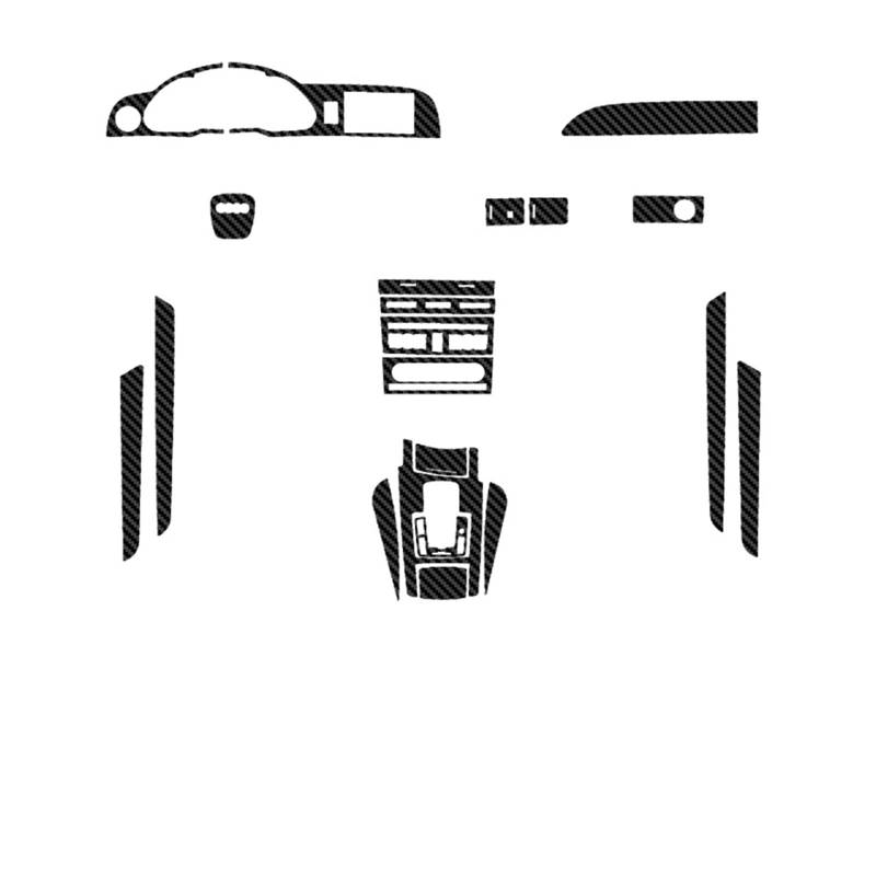 LXCHOU Auto-Innenaufkleber, kompatibel for Audi A6 C6 C7 4F 4G C8 4K 2005–2025, Hebefenster-Panel-Aufkleber, Getriebe-Panel-Schutzfolie, Auto-Zubehör(Carbon Black 05-11) von LXCHOU