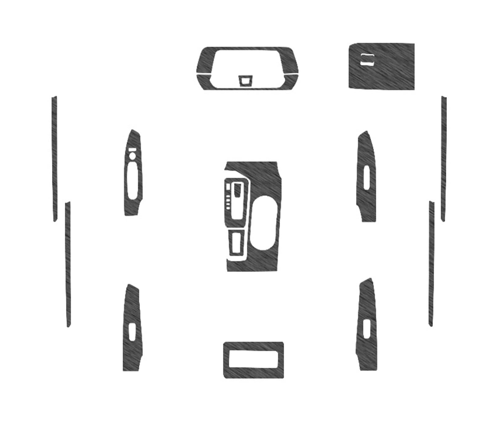 LXCHOU Auto-Innenaufkleber, kompatibel for Nissan Altima L34 2019–2022, Hebefenster-Panel-Aufkleber, Getriebe, Armaturenbrett, Schutzfolie, Auto-Zubehör(Black) von LXCHOU